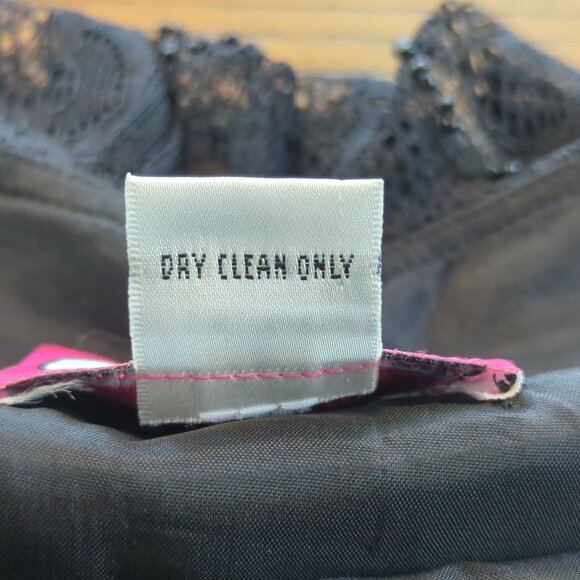 Mary Bays Black Beaded Lace black Skirt Sz 4 Tiered Fringe Hem Party Evening - Picture 6 of 10